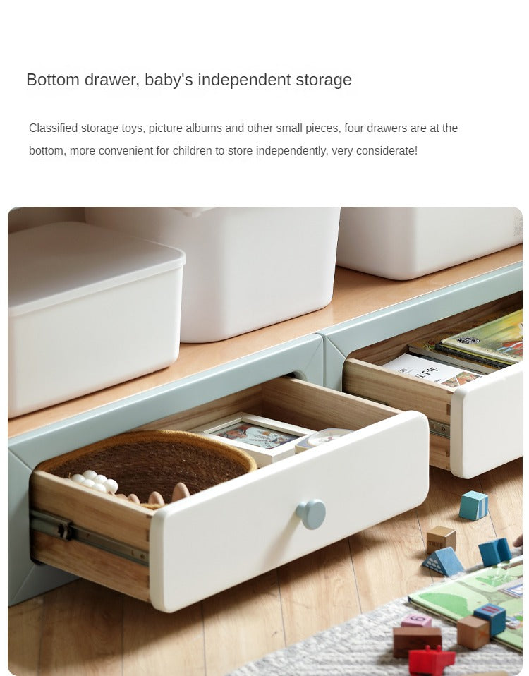 Beech Solid Wood Children's Combination Cabinet Multi-Functional