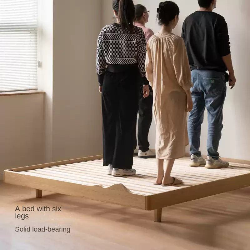 Ash Solid Wood Suspended Platform Bed, Headboard-Free Bed