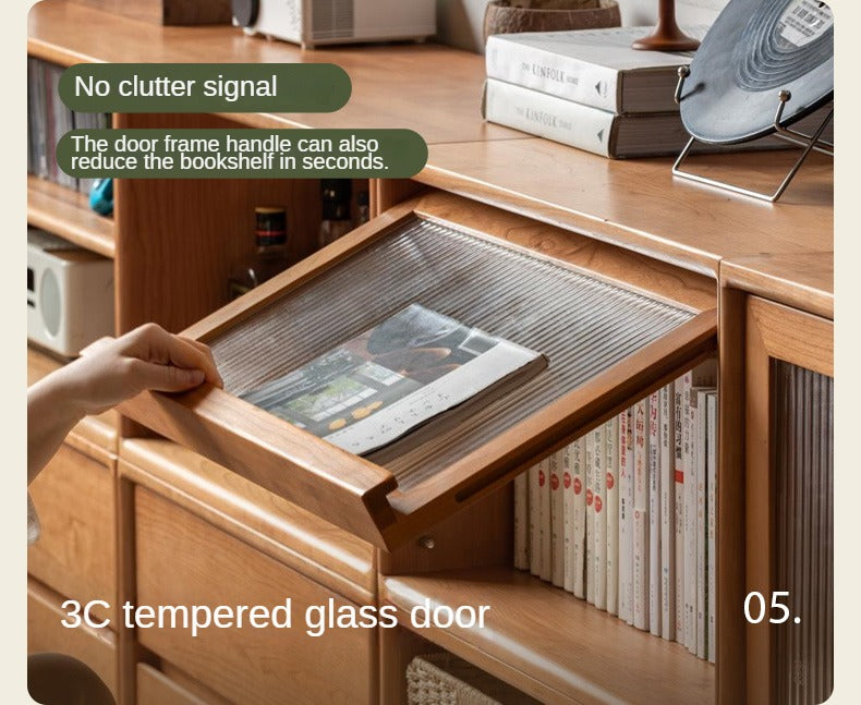 Cherry Solid Wood Free Combination Bookcase.