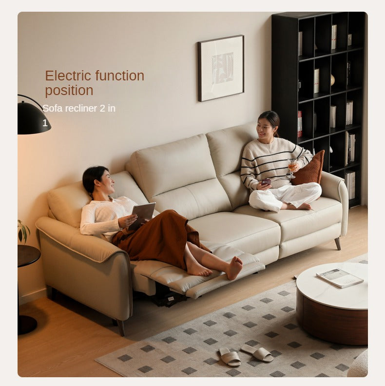 Genuine Leather Zero Wall Multifunctional Electric Sofa, Top Layer Cowhide Sofa.
