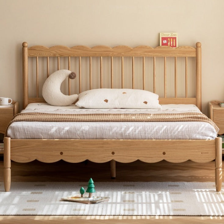 Oak solid wood children's bed<