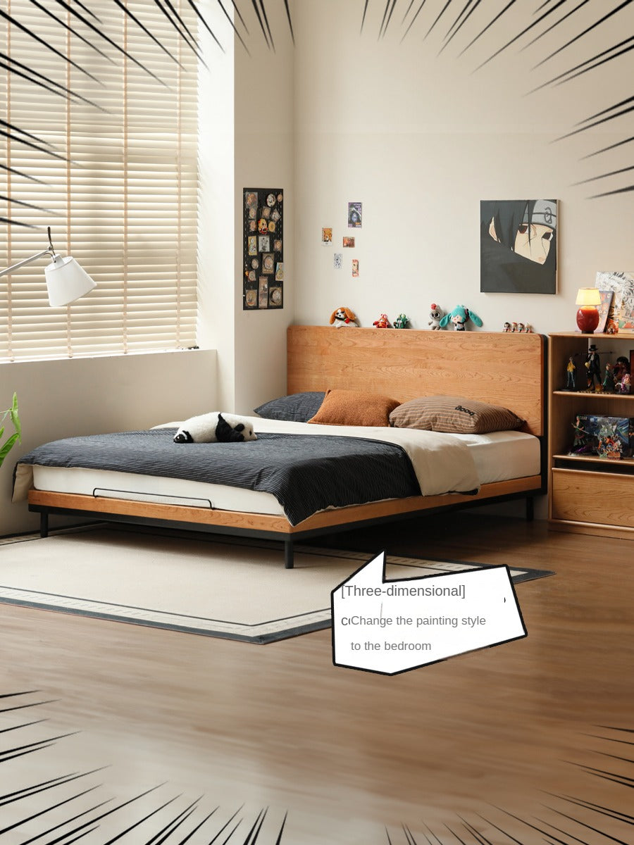 Cherry Solid Wood Bed Medieval Style.
