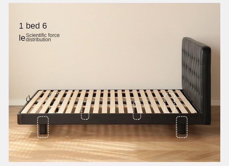 Black High-end Leather Suspension Bed