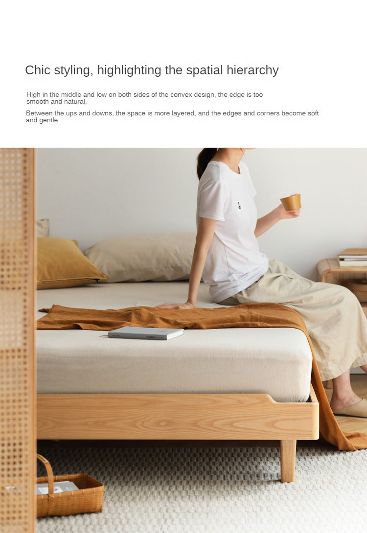 Ach, Oak solid wood platform bed, headboard-free bed