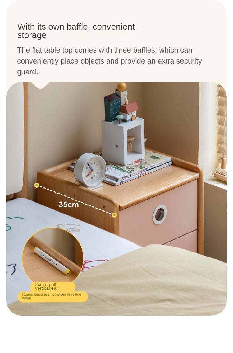 Beech Solid Wood Kids Nightstand