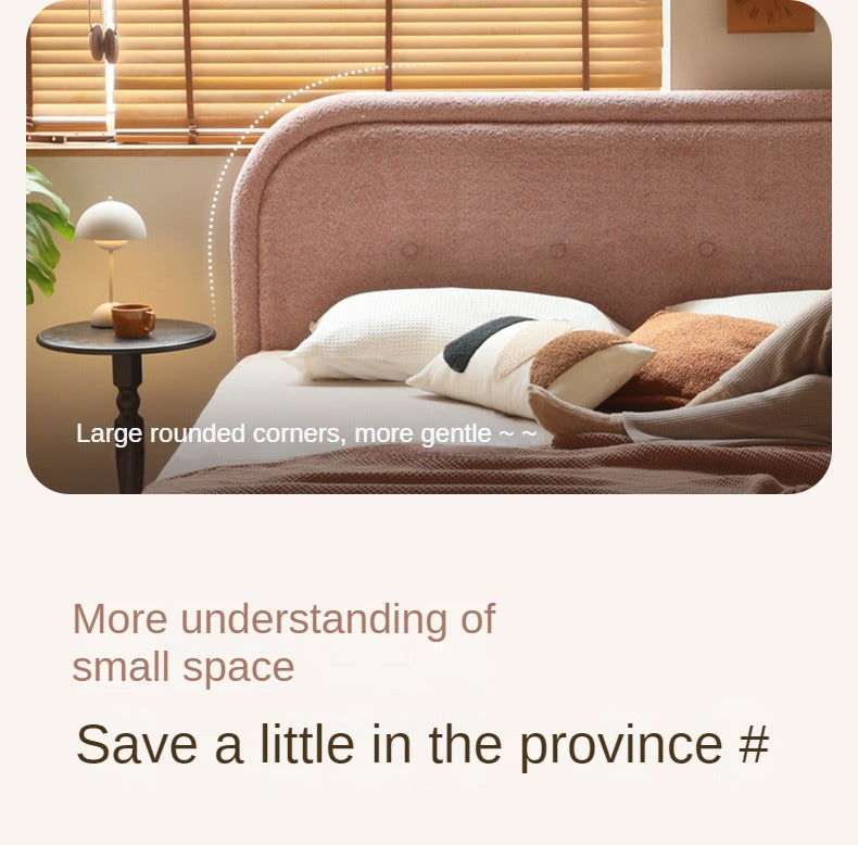 Fabric Pink Bed French Style