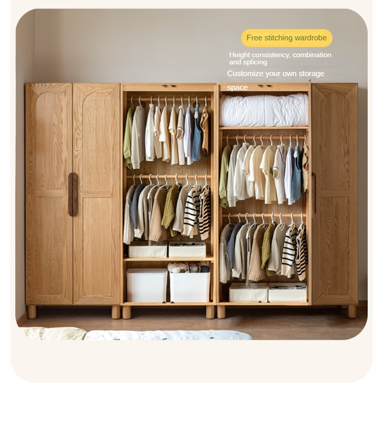 Oak Solid Wood Kid's Wardrobe