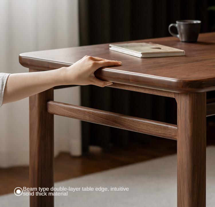 Black Walnut, Ash Solid Wood Style Tea Table.