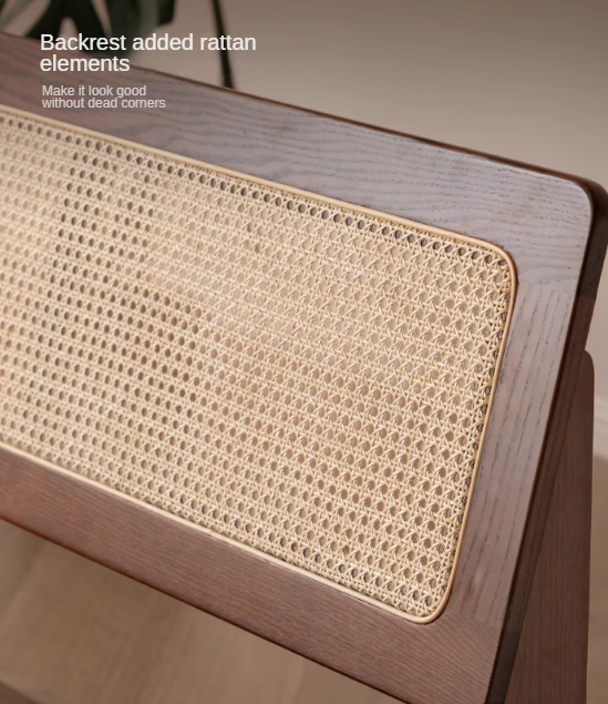 Oak Solid Wood Modern Fabric Sofa.