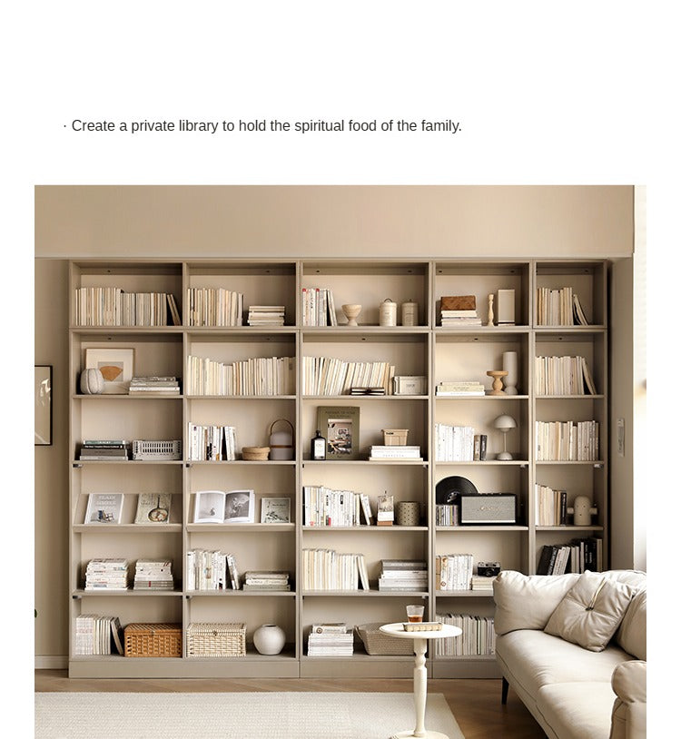 Oak Solid Wood Bookcase Full Wall Bookshelf Light Luxury Display Cabinet.