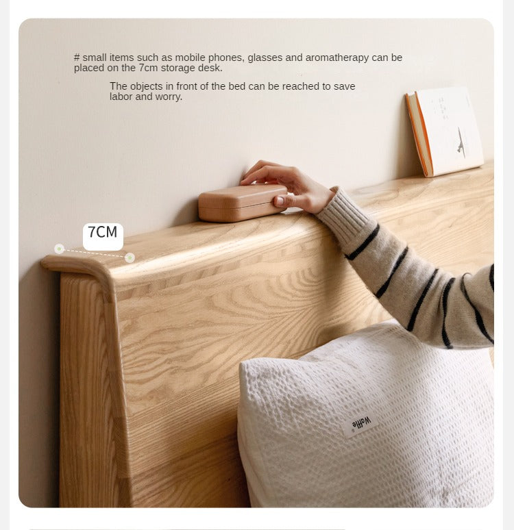 Ash Solid Wood With Socket Bed