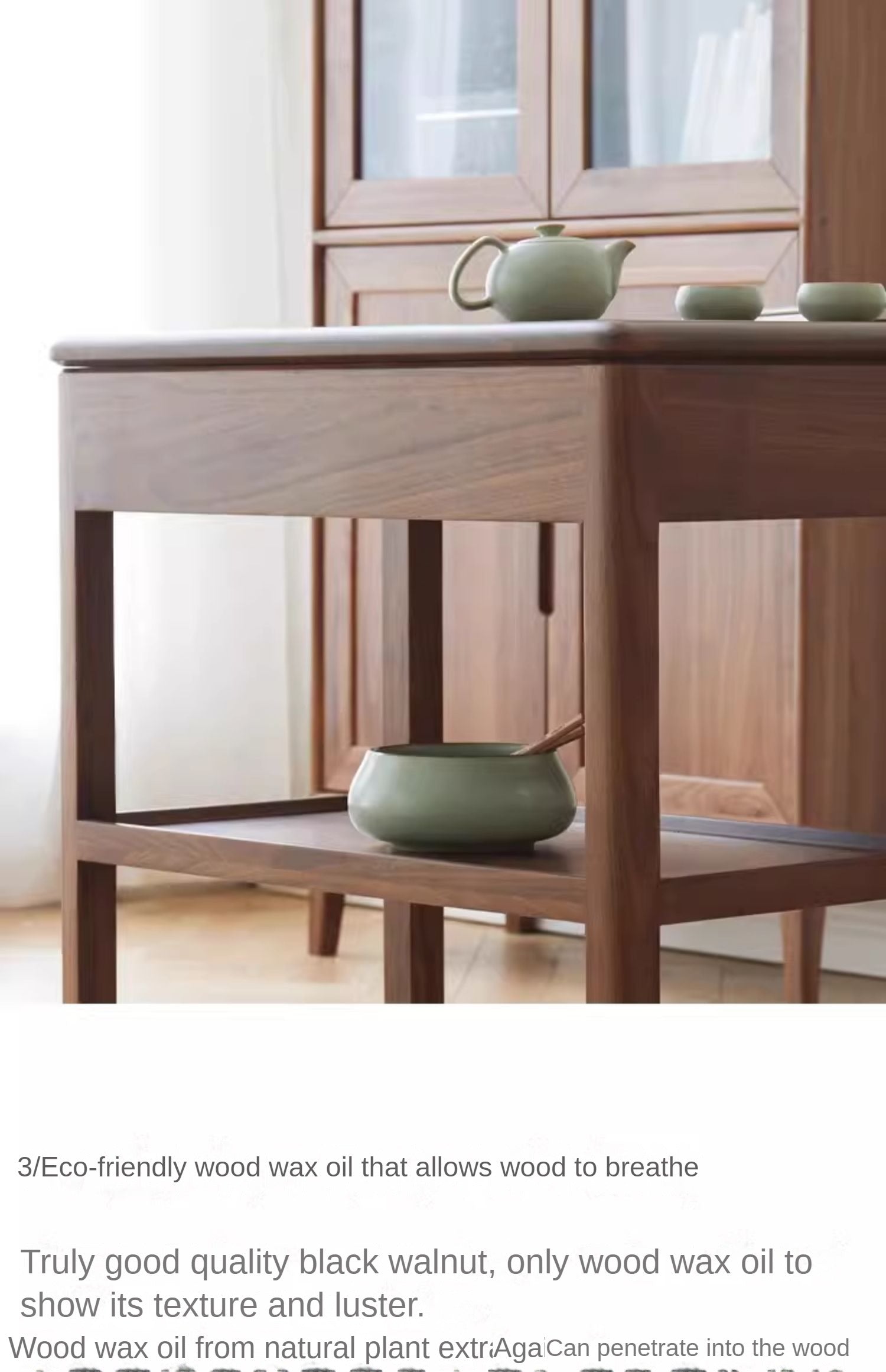 Black Walnut Solid Wood Modern Study Desk