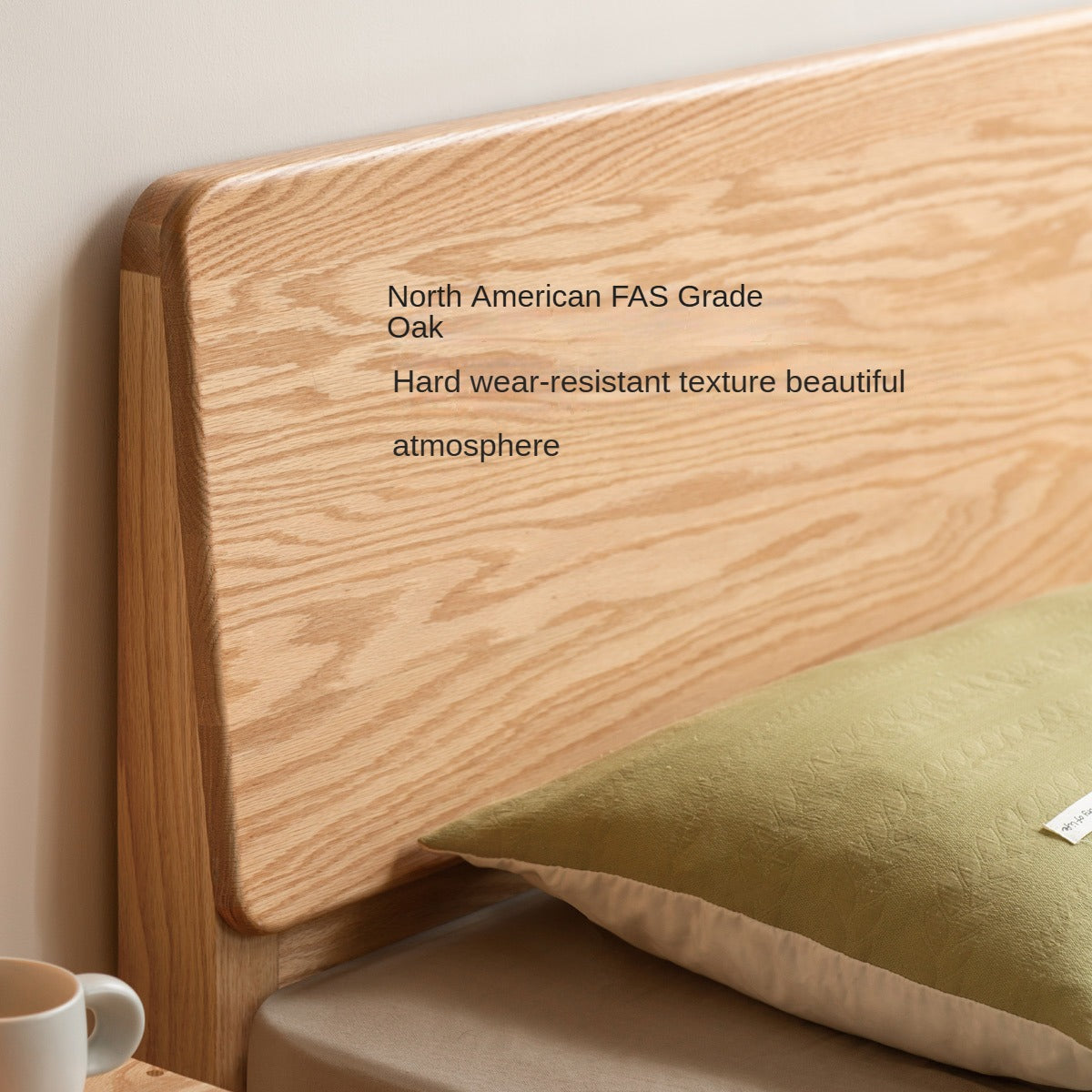 Oak,Rubberwood Solid Wood Box Simple Bed Log Style