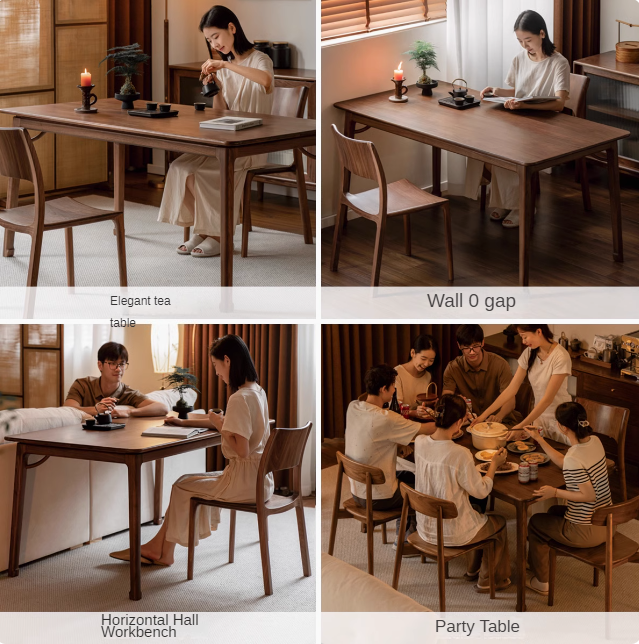 Black Walnut, Ash Solid Wood North American Dining Table