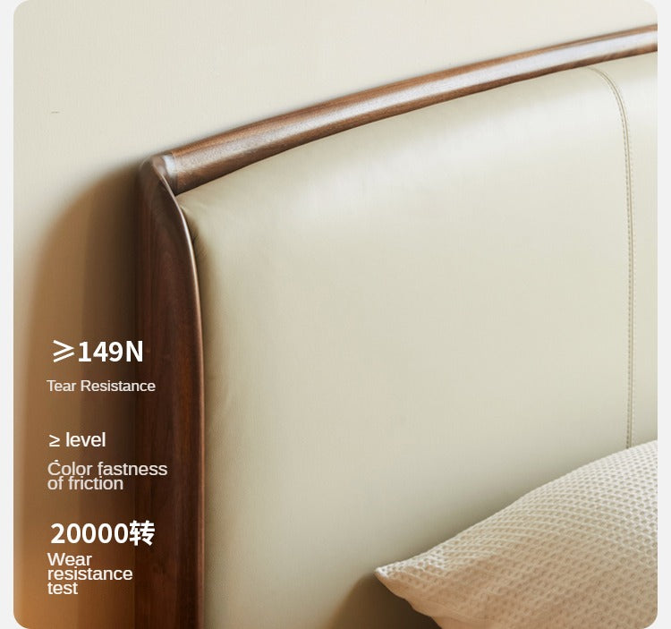 Teak, Black Walnut, Oak Solid Wood First Layer Yellow Cowhide Leather,Technical Cloth
