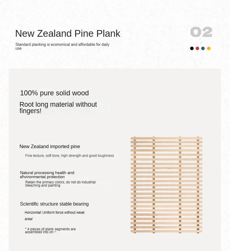 Poplar, Rubber Wood Solid Wood Fully Open High Box Bed Minimalist