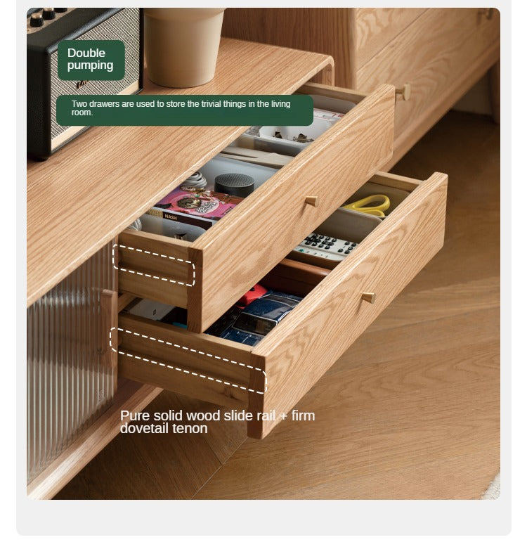 Oak, Beech, Rubber Solid Wood TV Stand