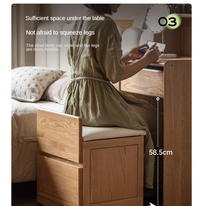 Oak, Solid Rubberwood Modern Dressing Table.