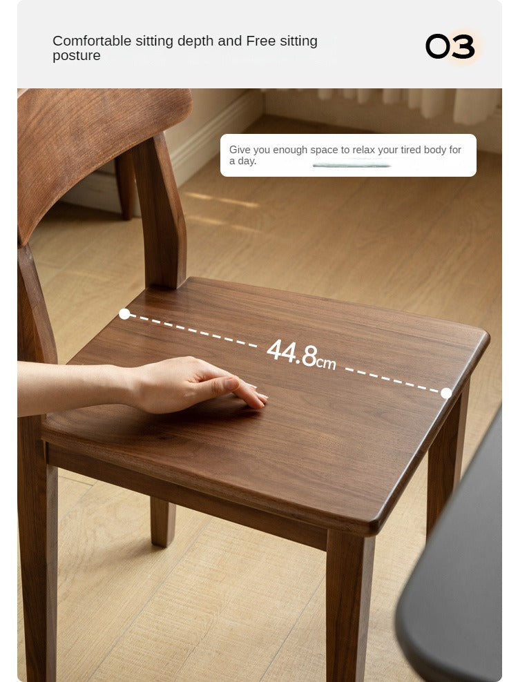 Black Walnut, Ash, Oak Solid Wood Dining Chair Set of 4
