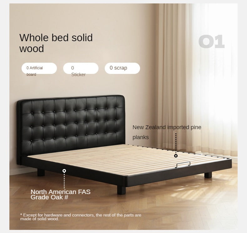 Black High-end Leather Suspension Bed