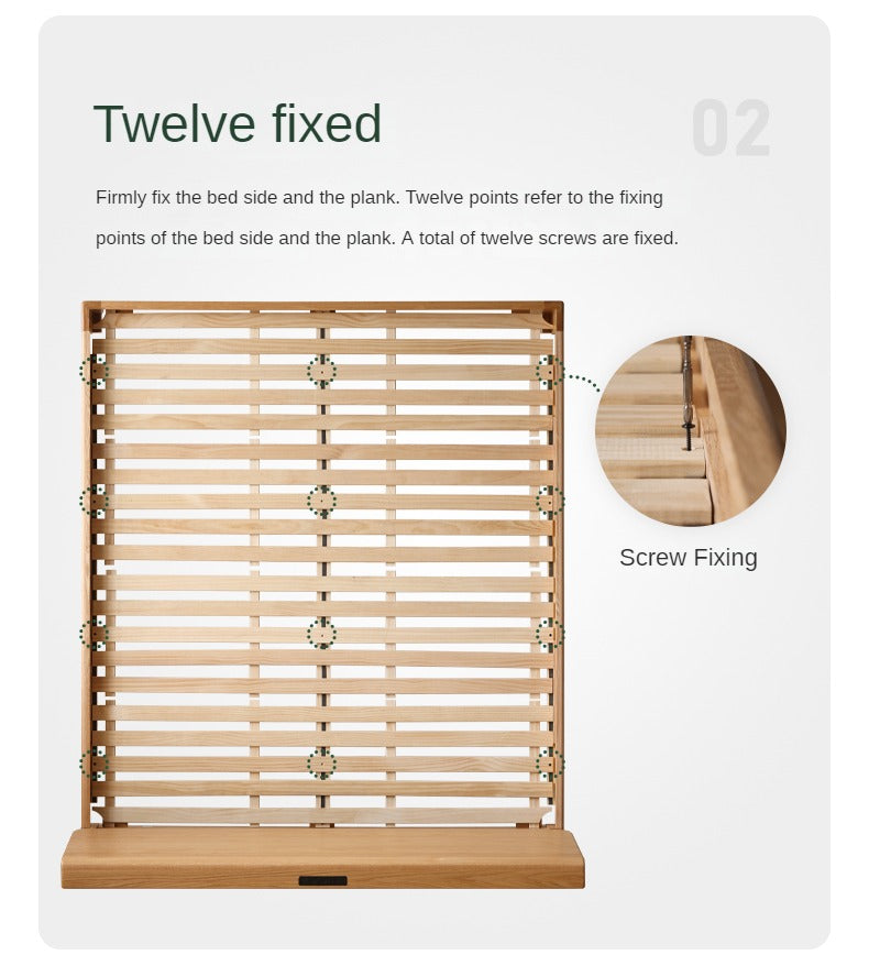Oak Solid Wood Bed Nordic Modern