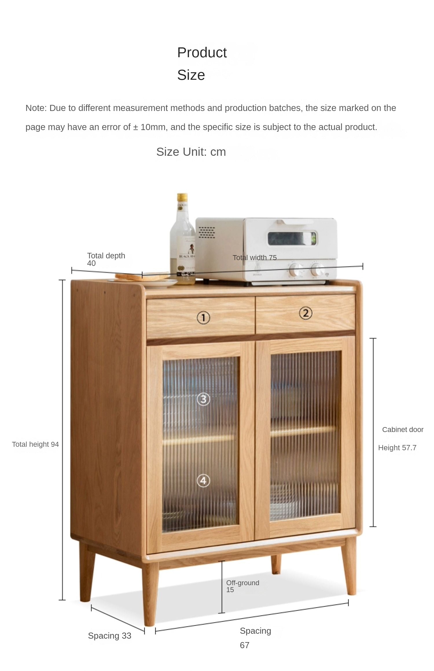 Oak Solid Wood, Solid RubberWood Nordic Modern Sideboard