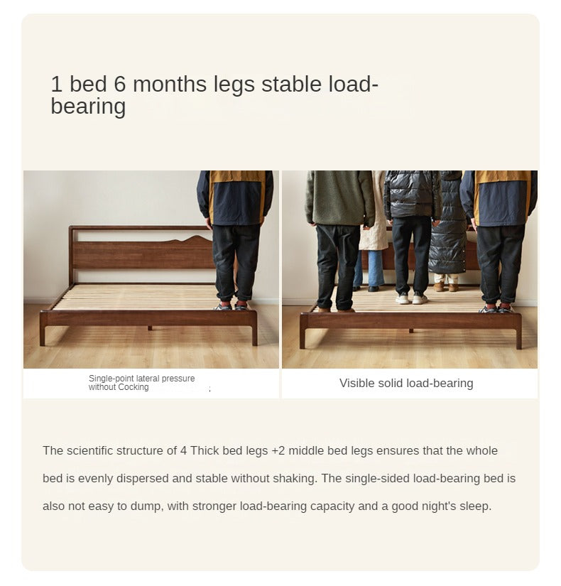 Black Walnut, Ash Solid Wood Bed