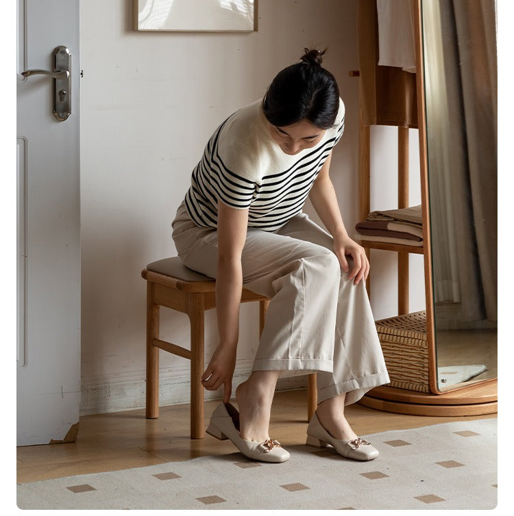 Oak Solid Wood Modern Soft Tea Stool
