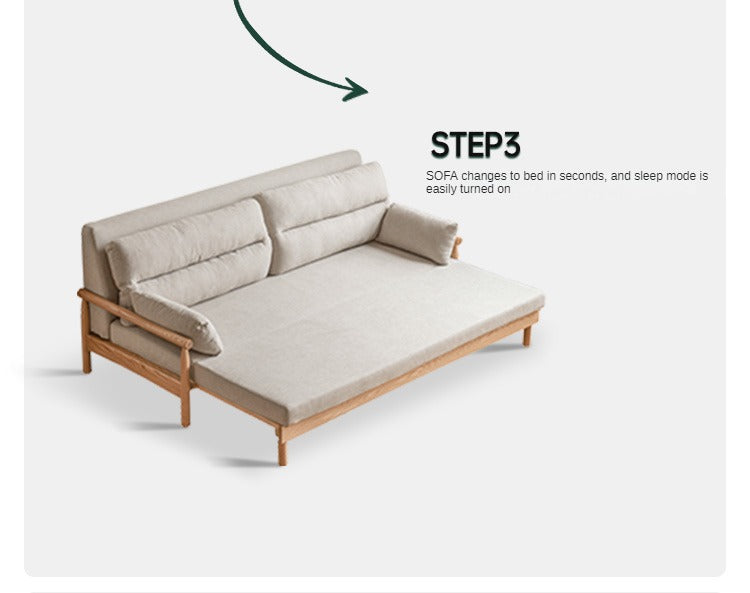 Oak Solid Wood Bed Sleepers Sofa