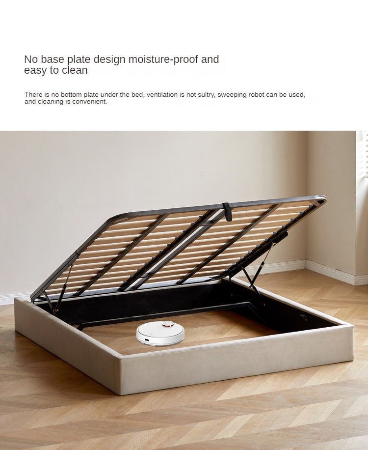 Technology cloth box platform bed, headboard-free bed