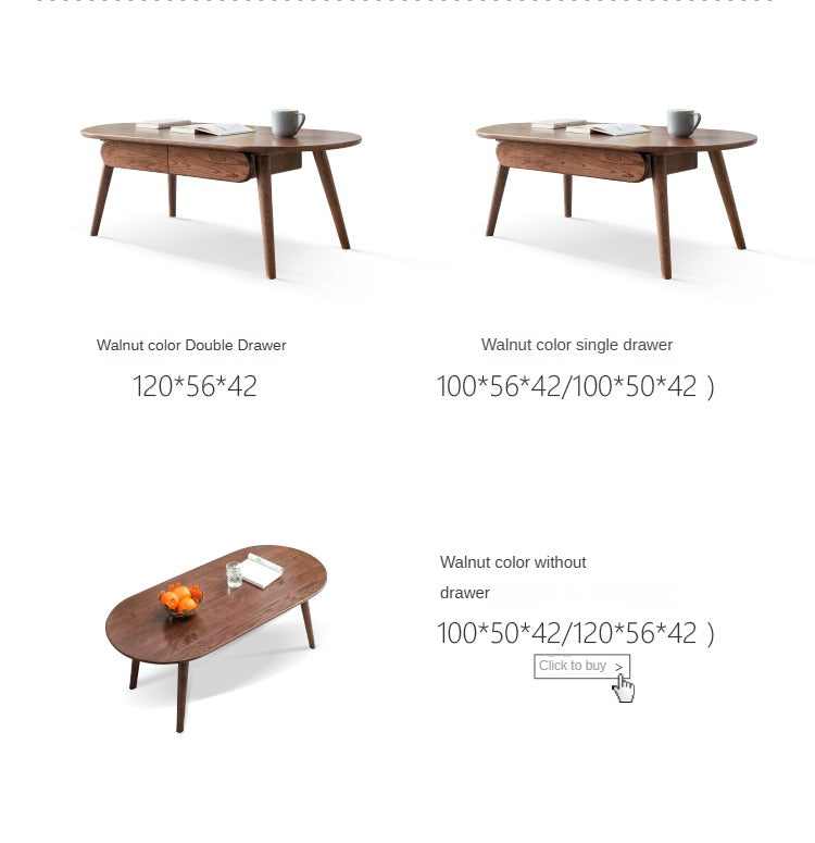 Oak, Rubber Solid Wood Coffee Table