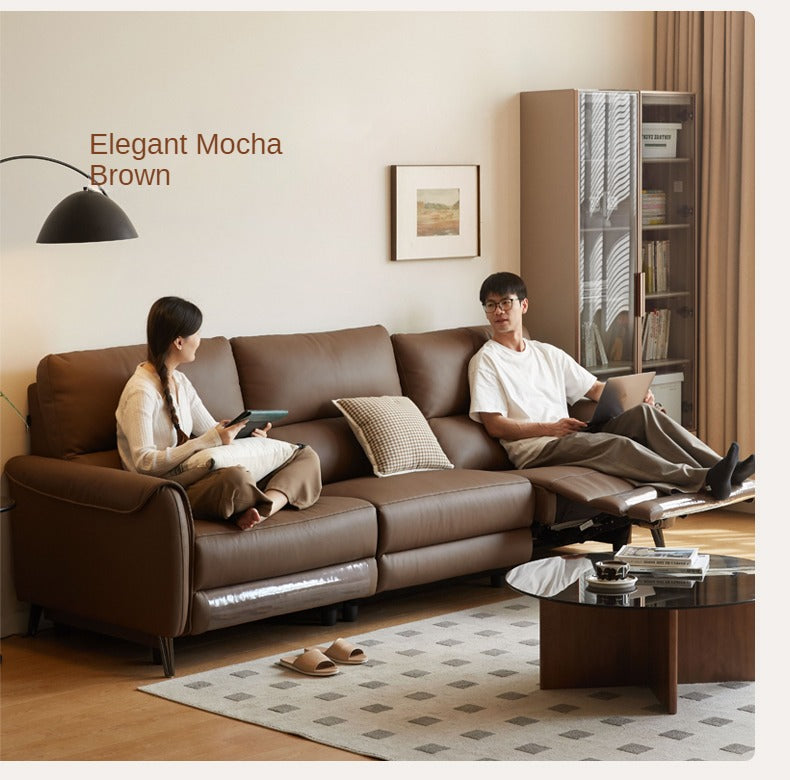 Genuine Leather Zero Wall Multifunctional Electric Sofa, Top Layer Cowhide Sofa.