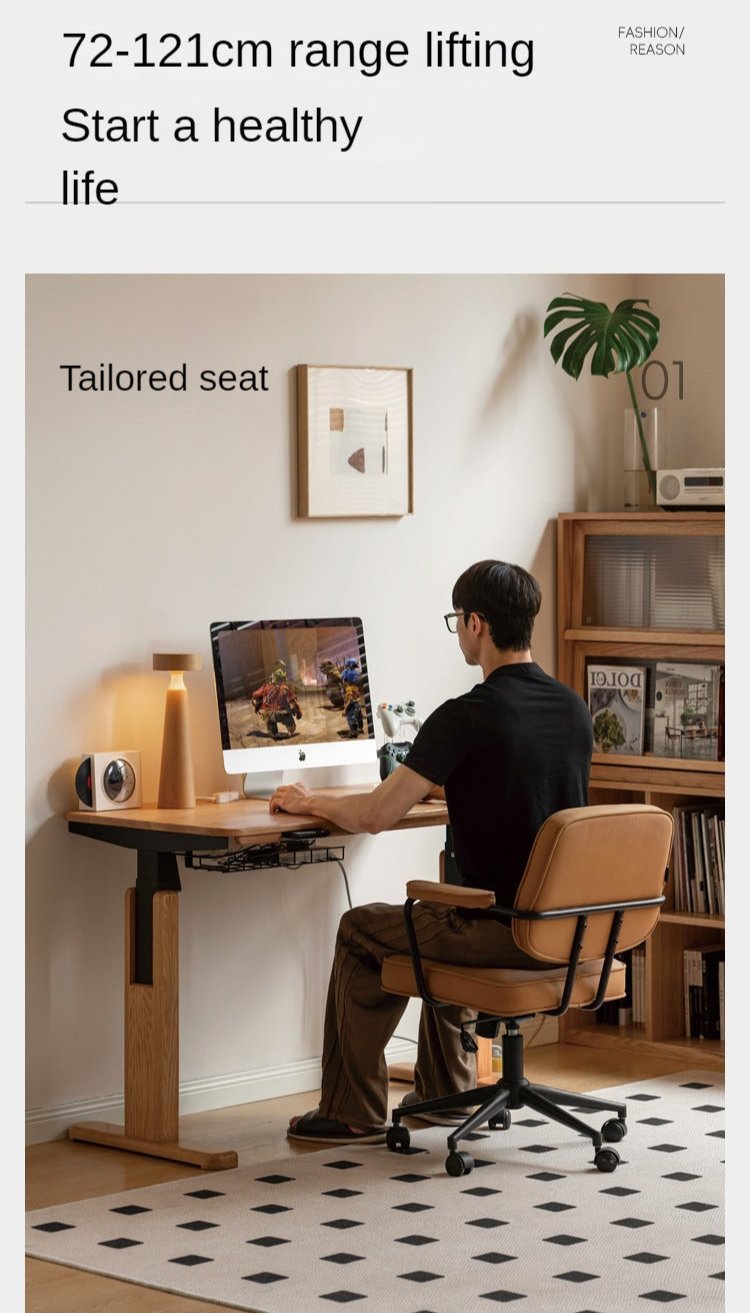 Oak, Ash Solid Wood Motor Electric Lift Table