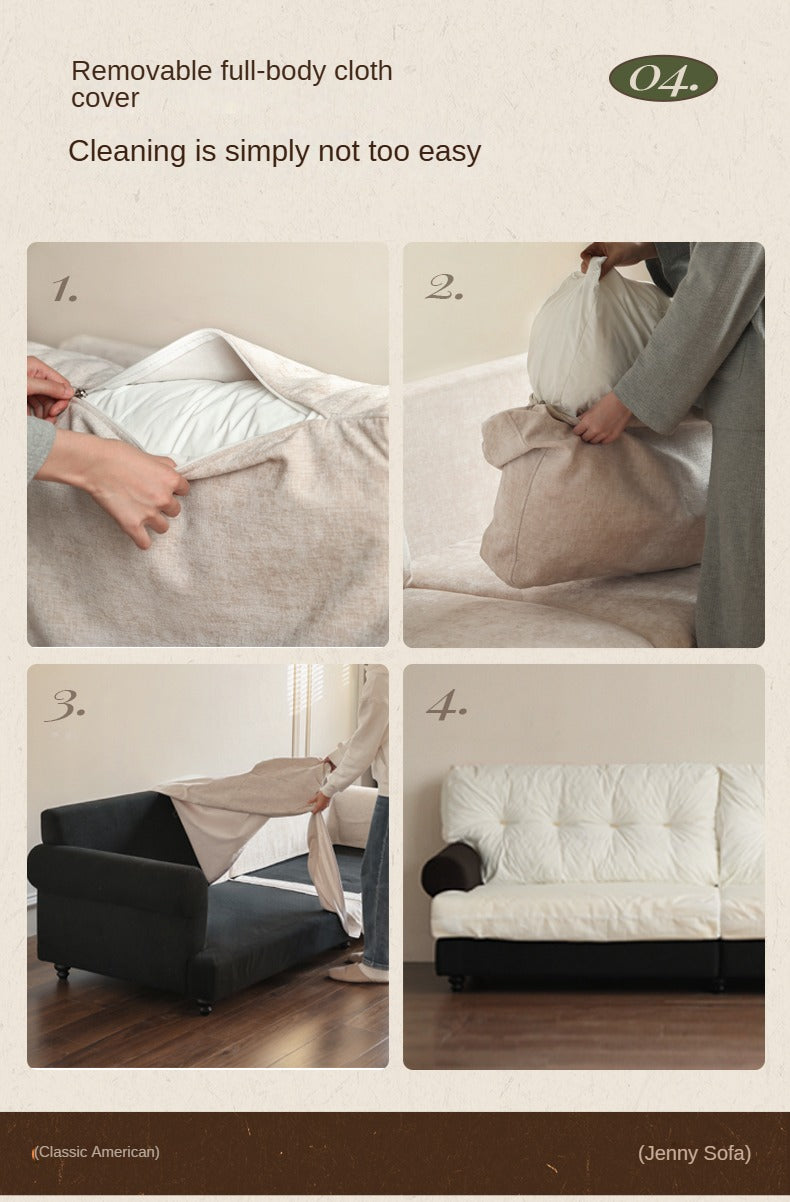 Fabric Three Seater Sofa High Back American Style.