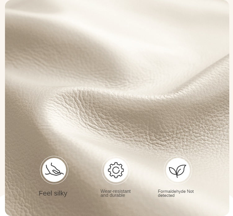 Genuine Leather Light Luxury Bed, Cream Style