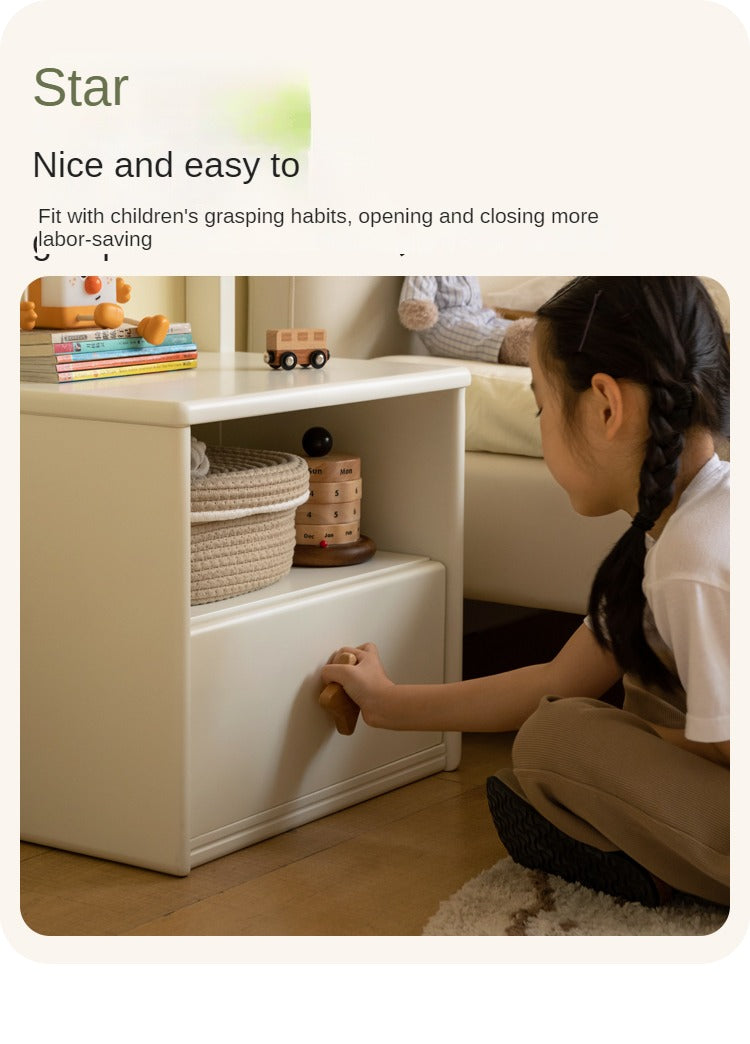 Poplar Solid Wood Clothes Hanger Nightstand-