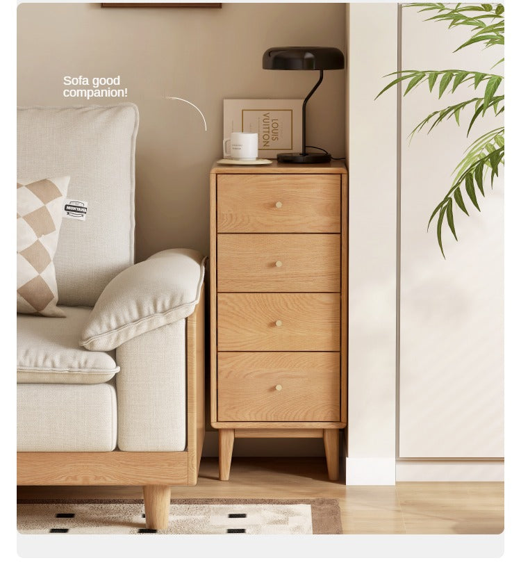 Oak, Beech Solid Wood Chest of Drawers, Multi-Functional Storage Cabinet Combination