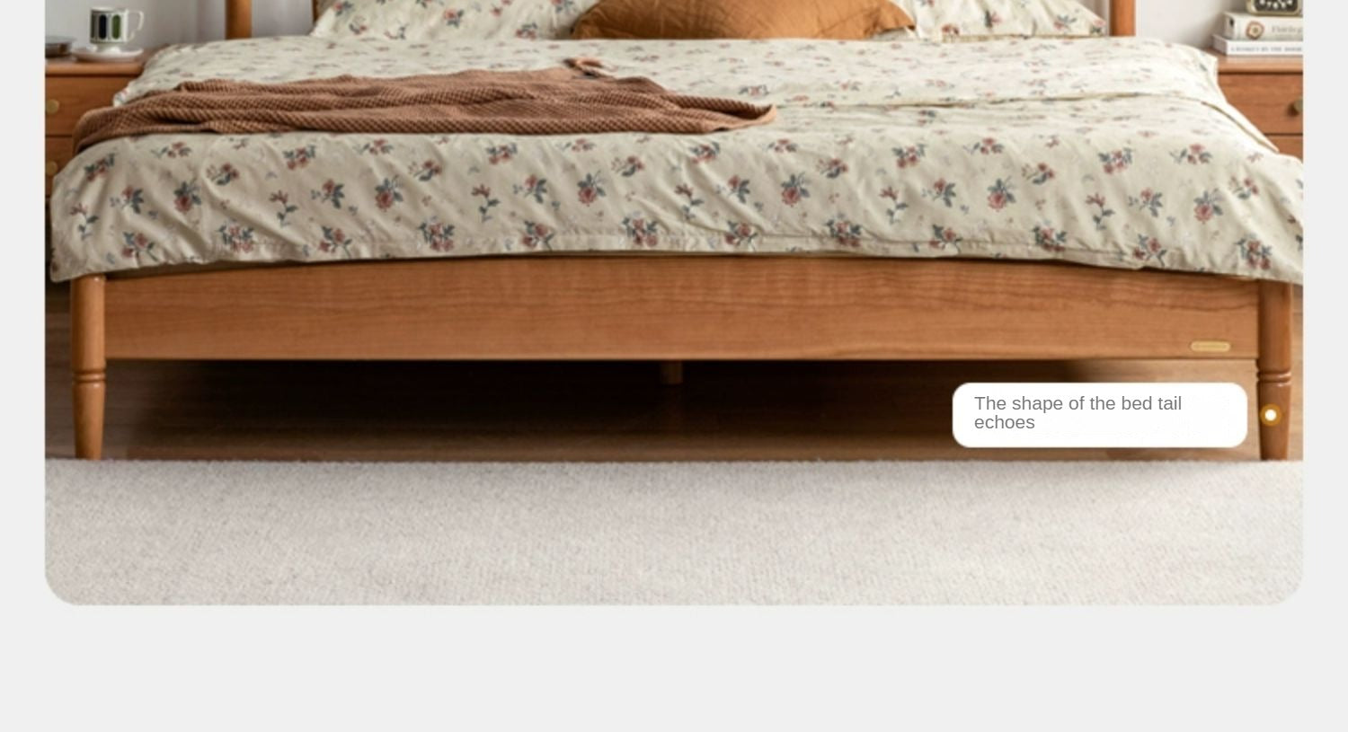 Cherry Wood Solid Wood Bed ,Retro Style, Princess Bed