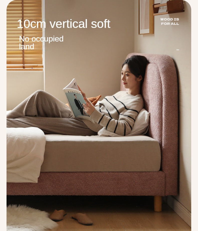 Fabric Pink Bed French Style