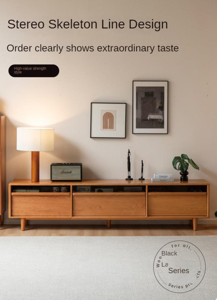 Cherry, Ash Solid Wood TV Cabinet.