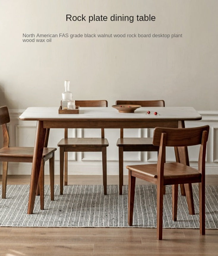 Ash, Black Walnut Solid Wood Slate Dining Table