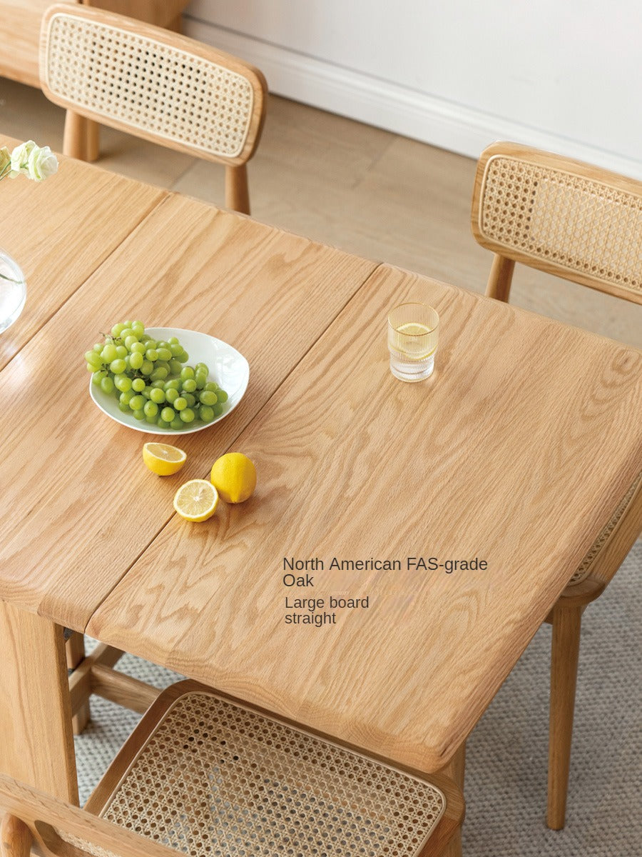 Oak Solid Wood Retractable Dining Table