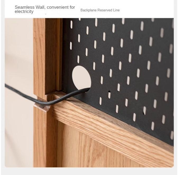 Oak Solid Wood Wall Hanging System, Storage Rack Combination