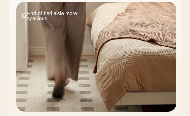 Poplar solid wood platform bed, headboard-free bed