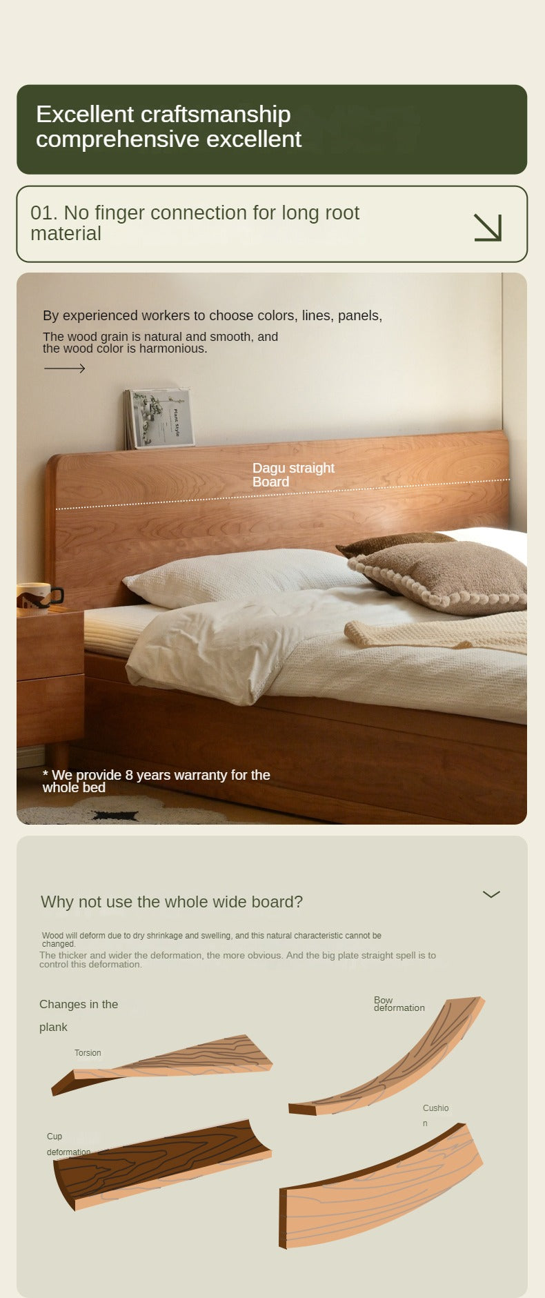 Cherry Solid Wood Box Bed