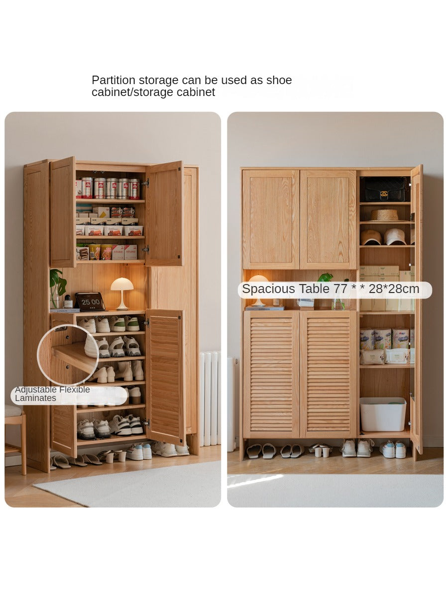 Oak, Ash Solid Wood Storage Locker Shoe Entrance Cabinet