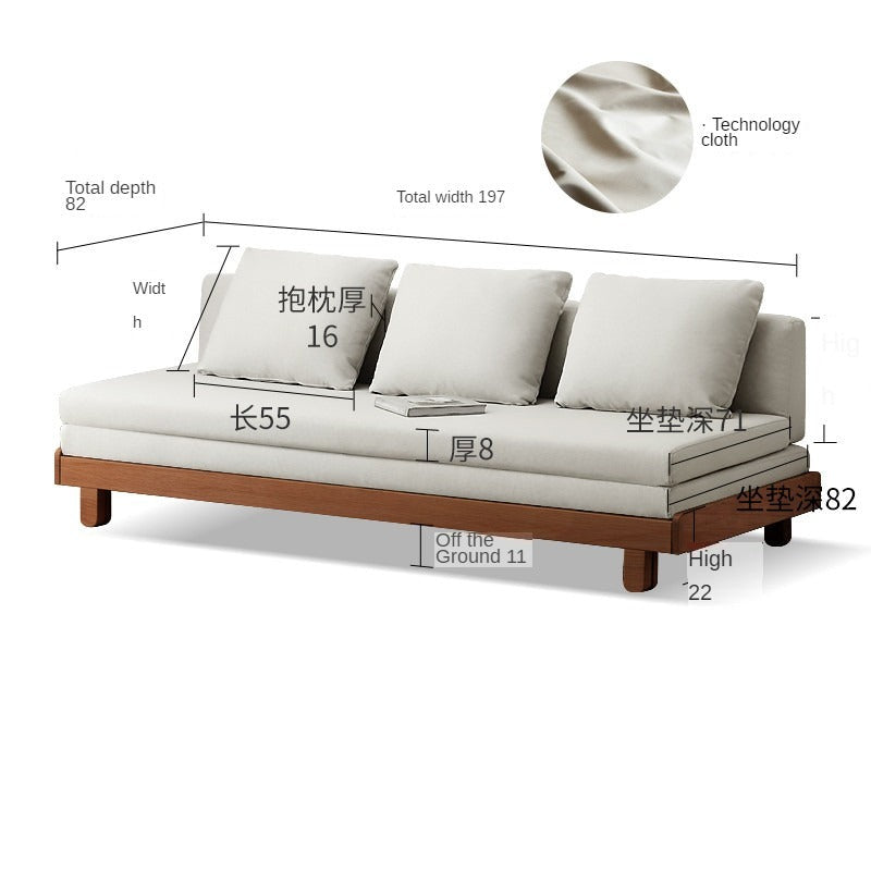 Oak, Beech solid wood sofa bed+