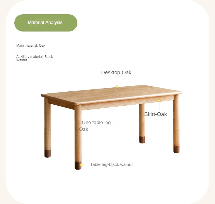 Oak Solid Wood Handmade Children's StudyTable