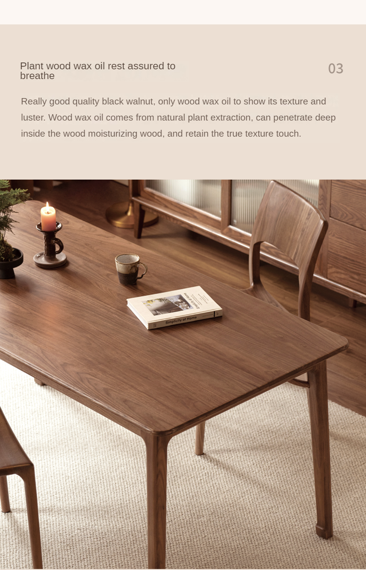Black Walnut, Ash Solid Wood North American Dining Table