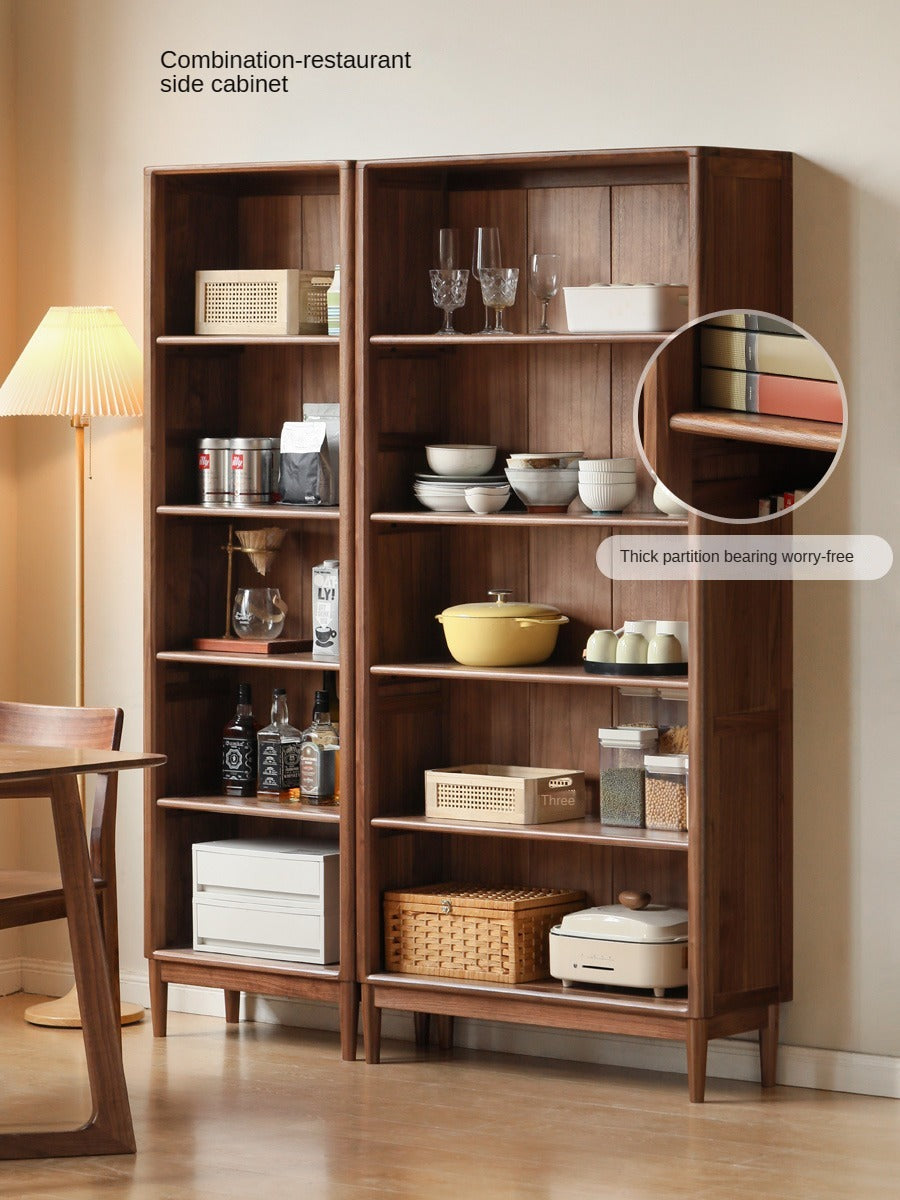 Black Walnut, Oak, Ash Solid Wood Bookcase Whole Wall Free Combination Bookshelf